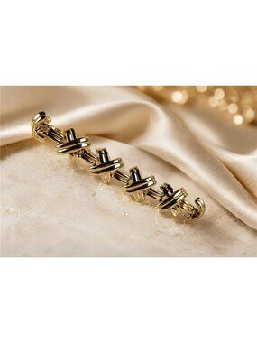 PCI Gold Tone X Link Bracelet 7.5 In Hook Clasp Statement Vintage